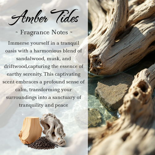 Amber Tides Crystal Candle, 10oz