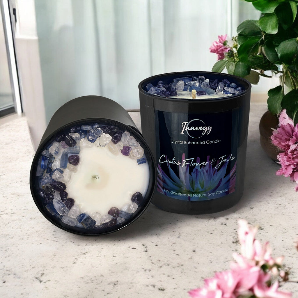 Cactus Flower and Jade Crystal Candle, 10oz