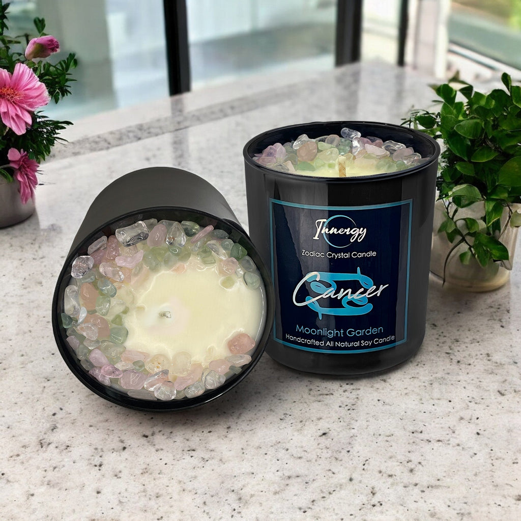 Cancer Zodiac Crystal Candle, 10oz