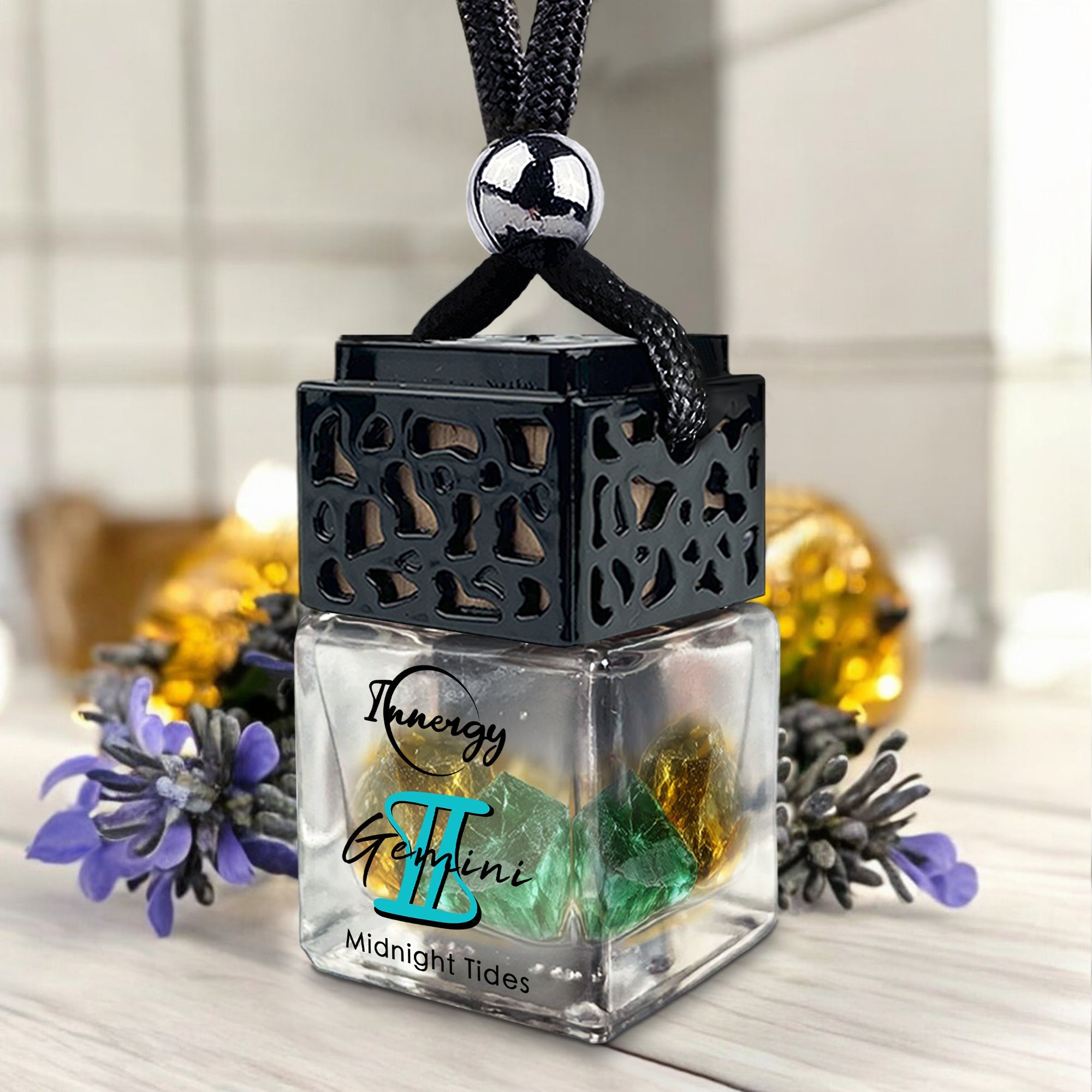Gemini Zodiac Crystal-Enhanced Oil Diffuser, Car Air Freshener, 8ml