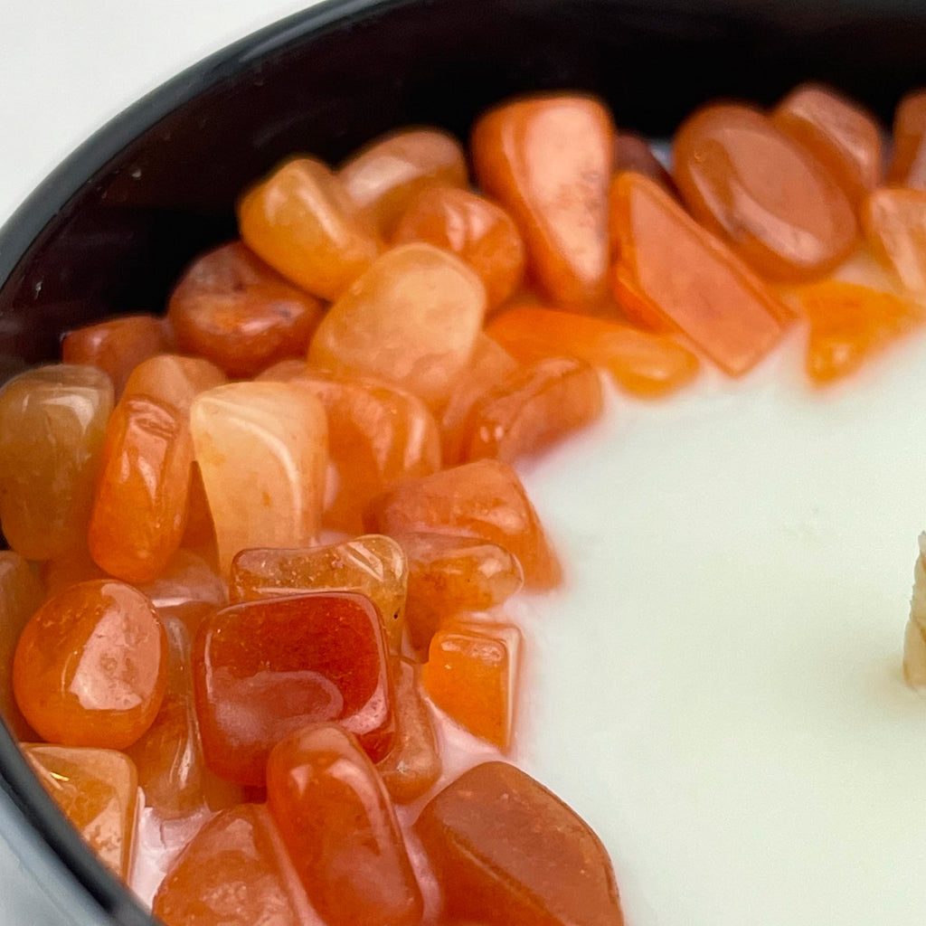Sacral Chakra Crystal Candle, 10oz