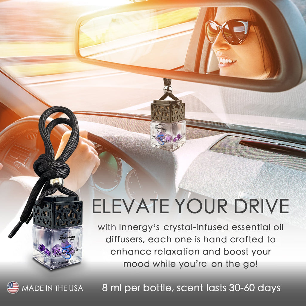 Third Eye Chakra Crystal-Enhanced Oil Diffuser, Car Air Freshener, 8ml