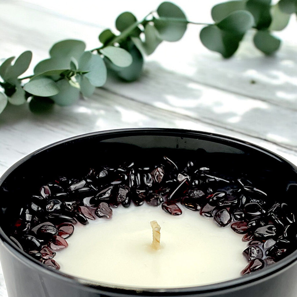 Root Chakra Crystal Candle, 10oz