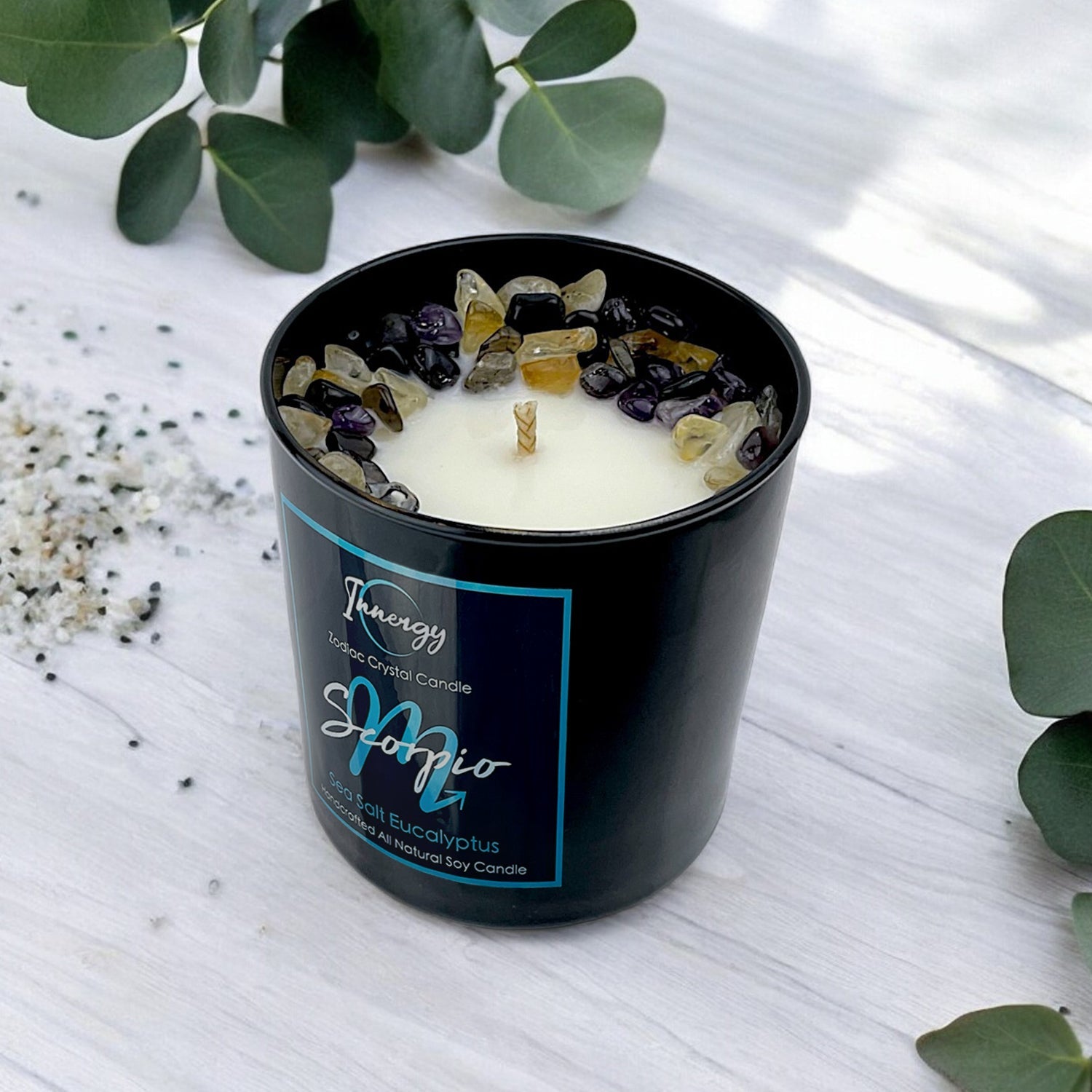 Scorpio Zodiac Crystal Candle, 10oz