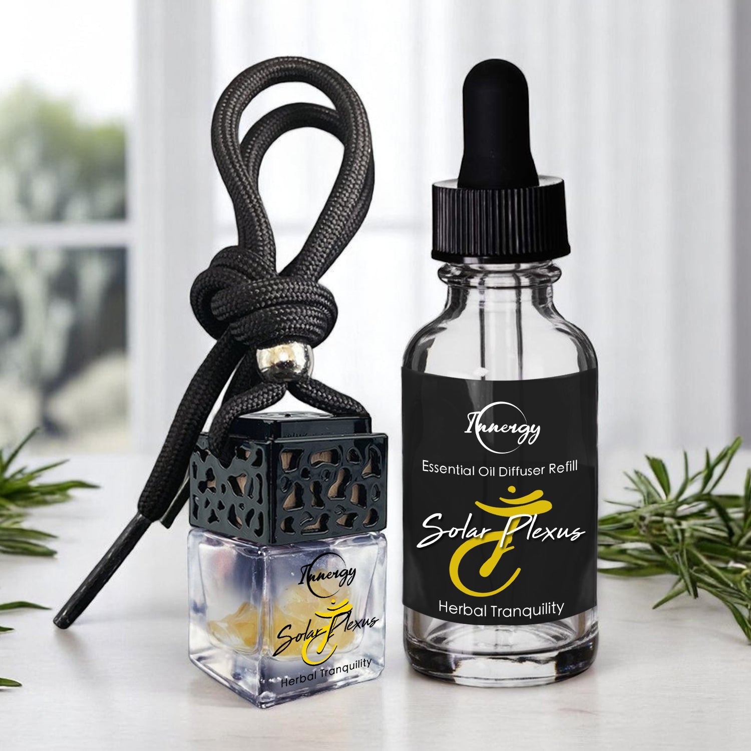 Solar Plexus Chakra Crystal-Enhanced Oil Diffuser, Car Air Freshener, 8ml