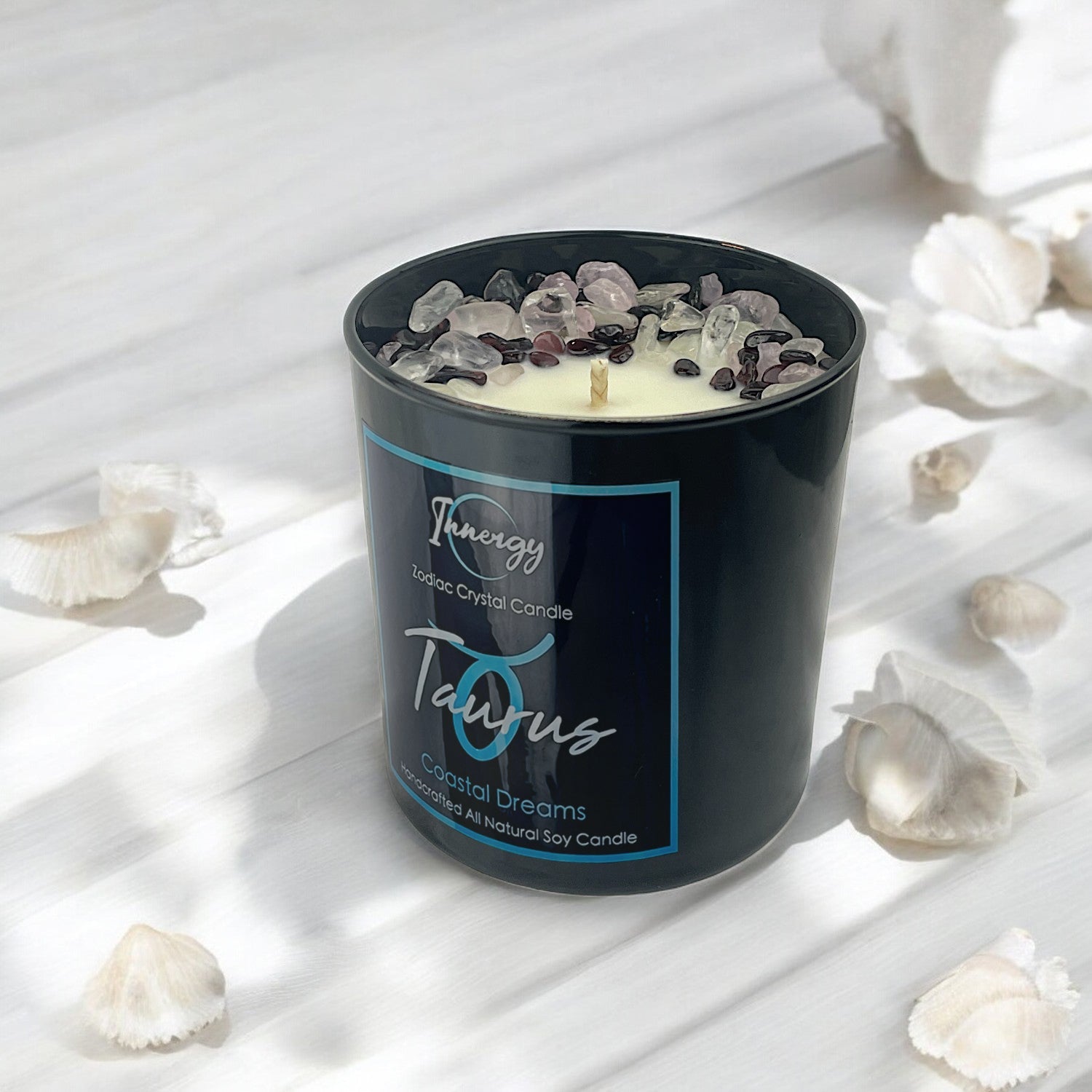 Taurus Zodiac Crystal Candle, 10oz