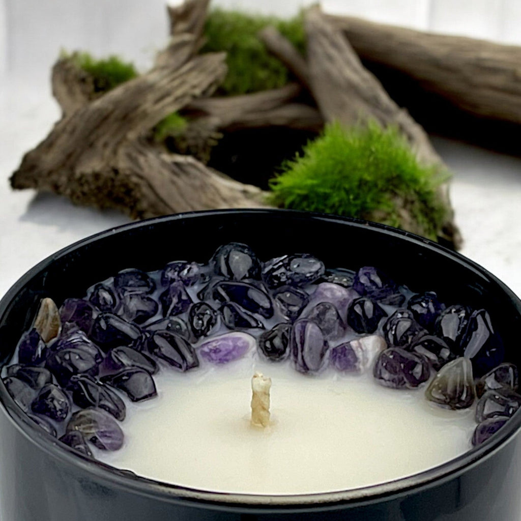 Third-Eye Chakra Crystal Candle, 10oz