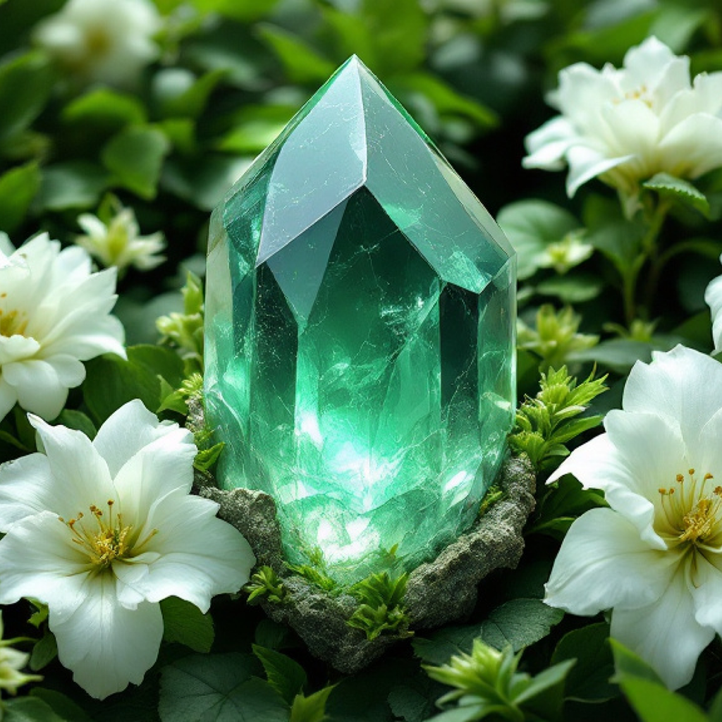 Heart Chakra Crystal-Enhanced Reed Oil Diffuser, Secret Garden Scent, 100ml